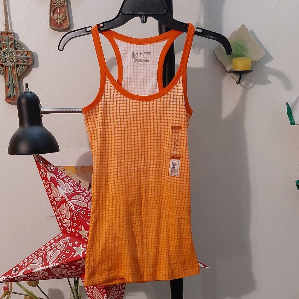 Orange Dot Pattern Tank Top